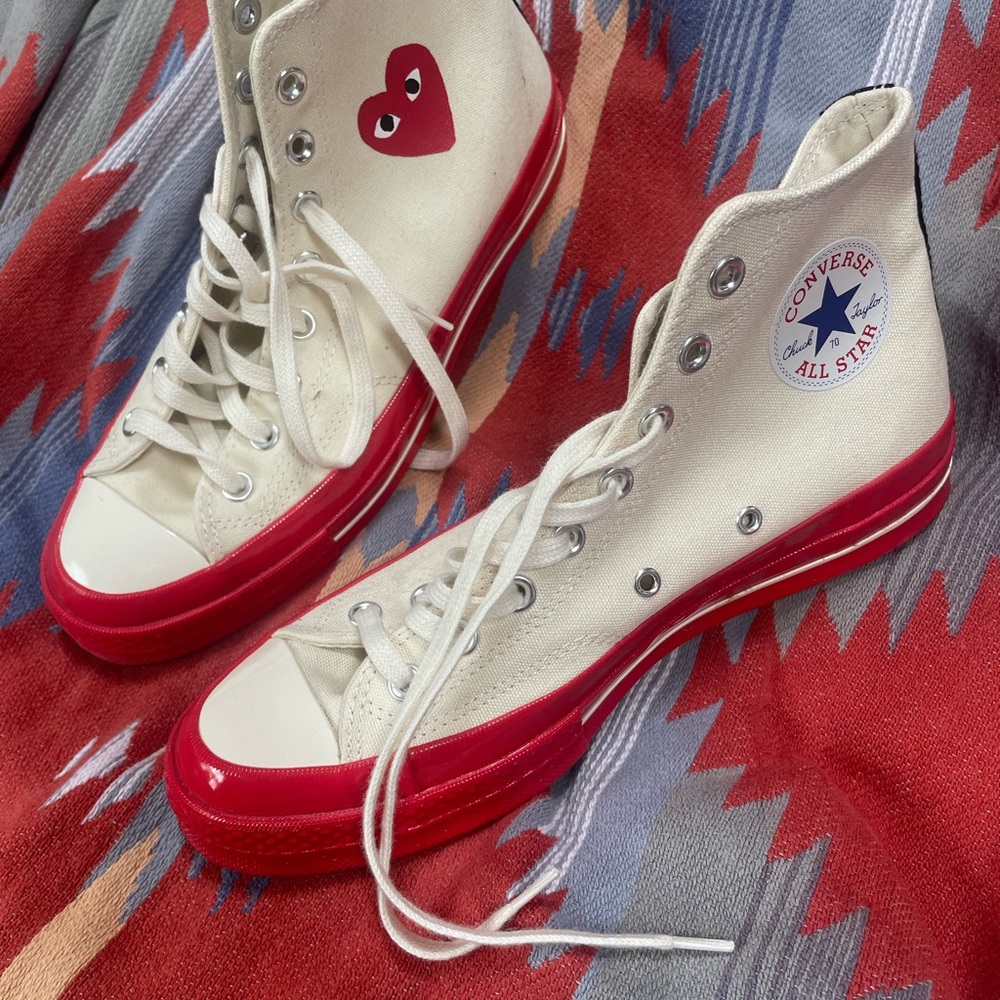 Converse High-Top Sneakers with Red Heart